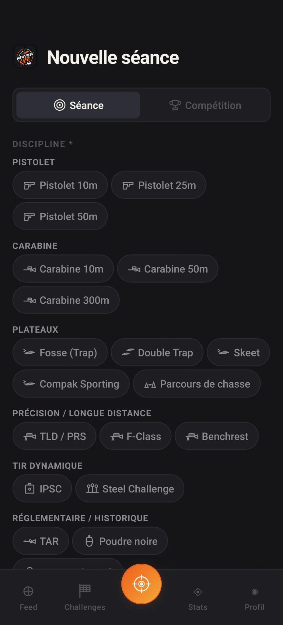 Ta séance · Captures de l’app · version française